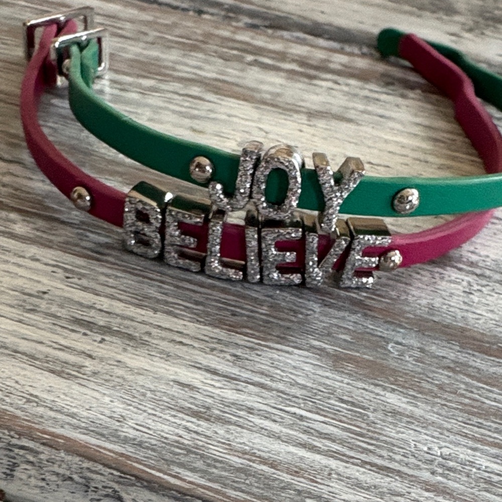 BUNDLE of 2 holiday adjustable sparkly bracelets